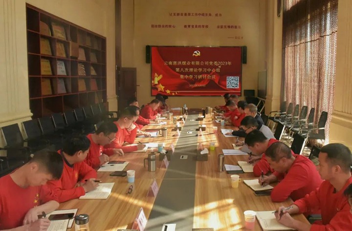 【聚焦云煤】云煤（万利官网）集团党委委员、纪委书记翁立志一行到恩洪煤业公司列席指导2023年第八次党委理论学习中心组集中学习钻研会