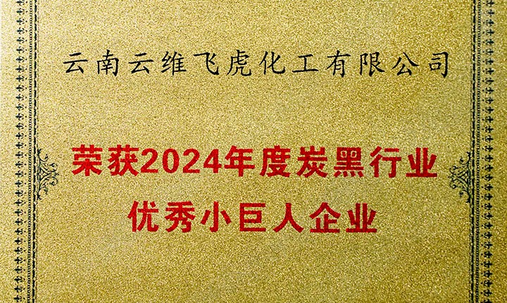 声誉加冕，，，，，未来可期！云维飞虎公司荣膺“中国炭黑行业优异小巨人”